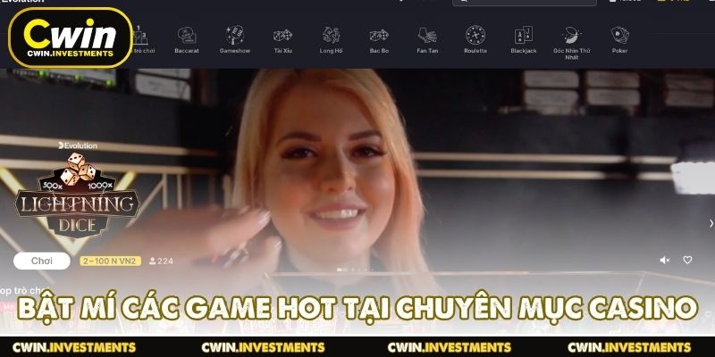 Bật mí các game hot tại chuyên mục casino